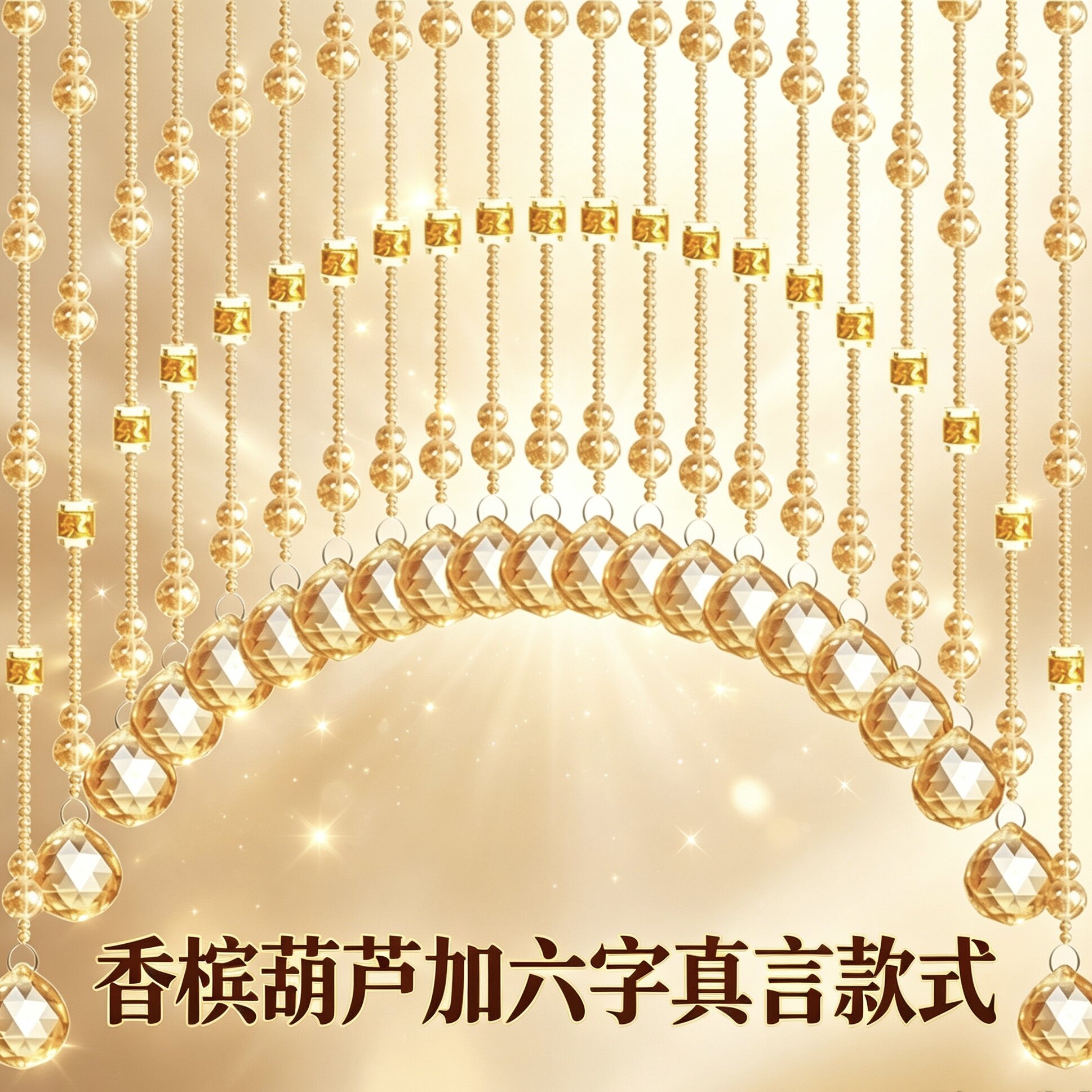 免打孔水晶葫芦珠帘发财进财门帘