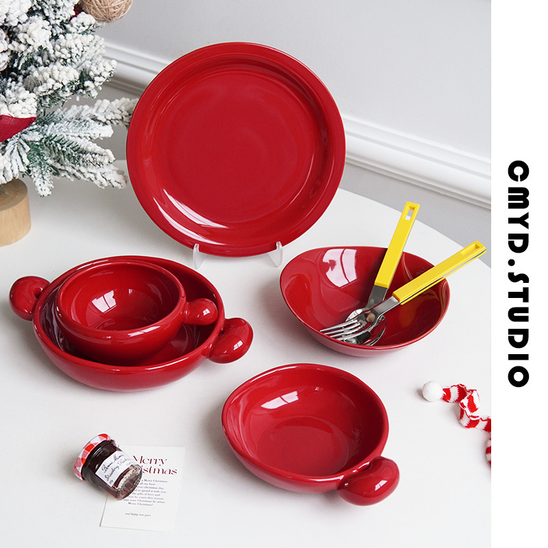 CMYD圣诞新年餐具套装碗盘礼物