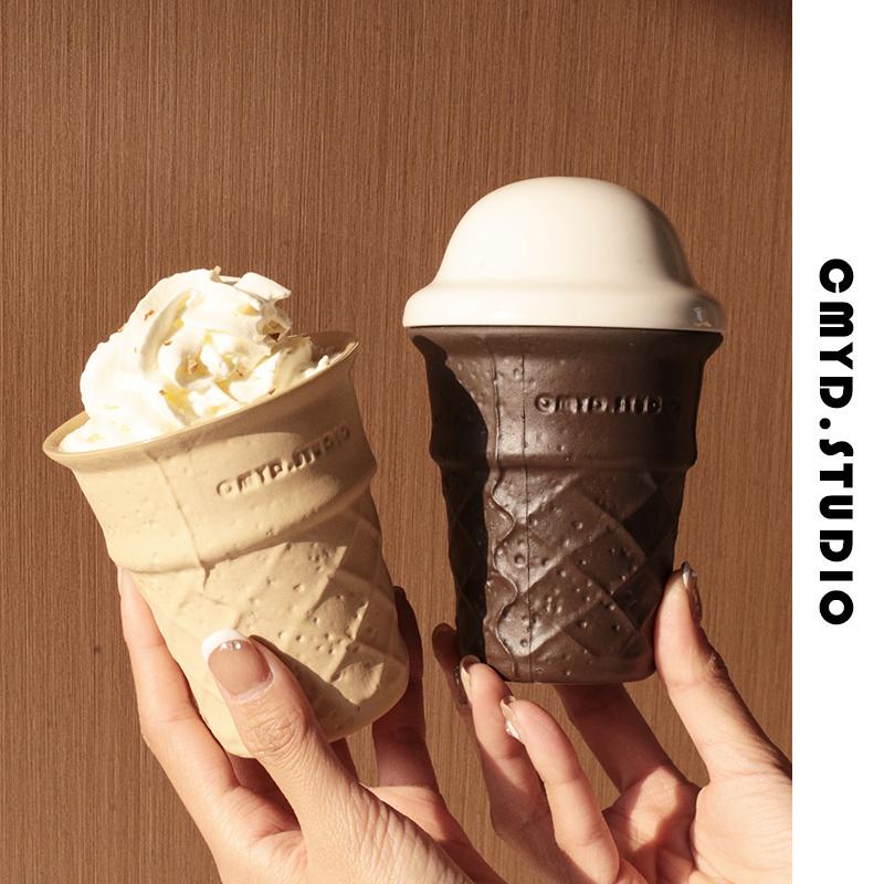 可爱麦门情人节礼物甜筒杯咖啡杯