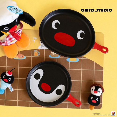正版Pingu可爱把手深盘餐具礼物