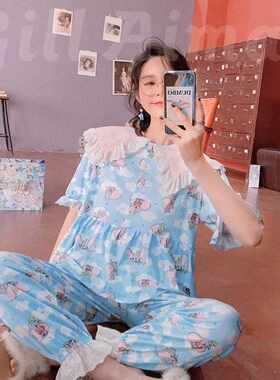 小飞象纯棉家居服卡通短袖长裤