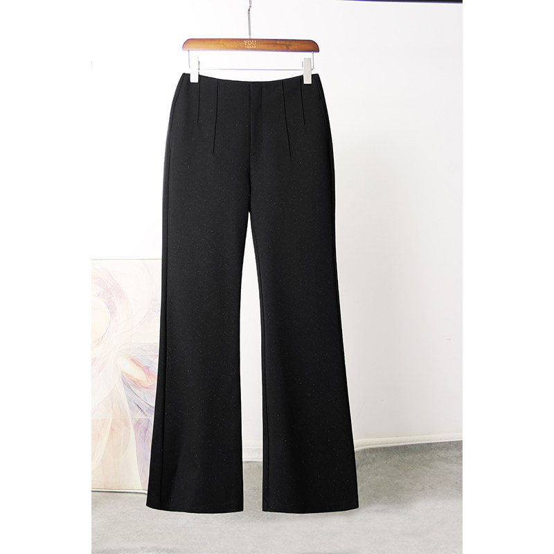YouYoung悠扬烫金好打理喇叭裤