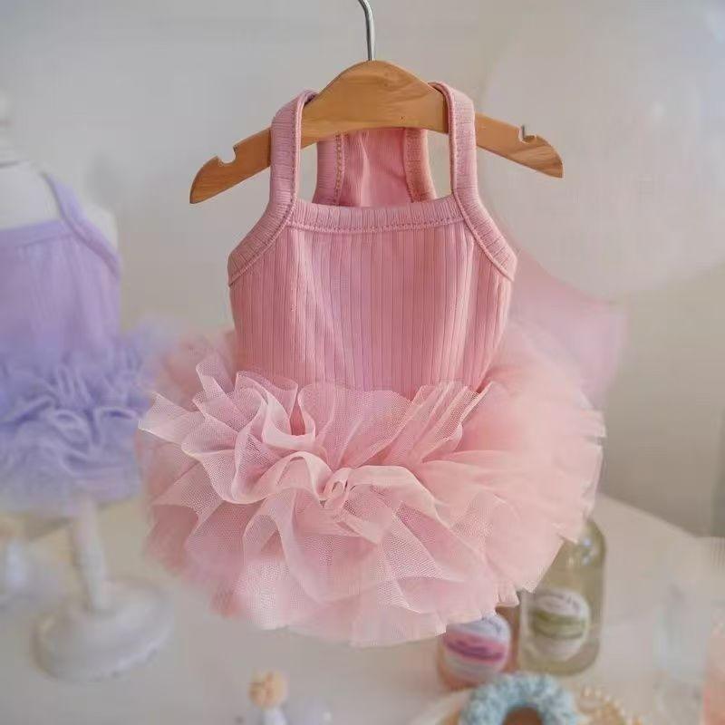 春夏宠物衣服清凉一夏蓬蓬纱裙狗狗猫咪吊带连身裙子泰迪博美公主