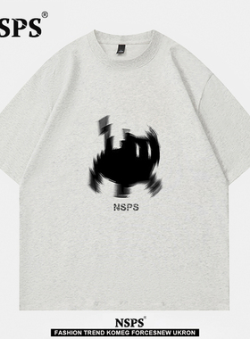 NSPS官方联名特大码300斤男女装猫咪宽松潮牌时尚流行短袖t恤上衣