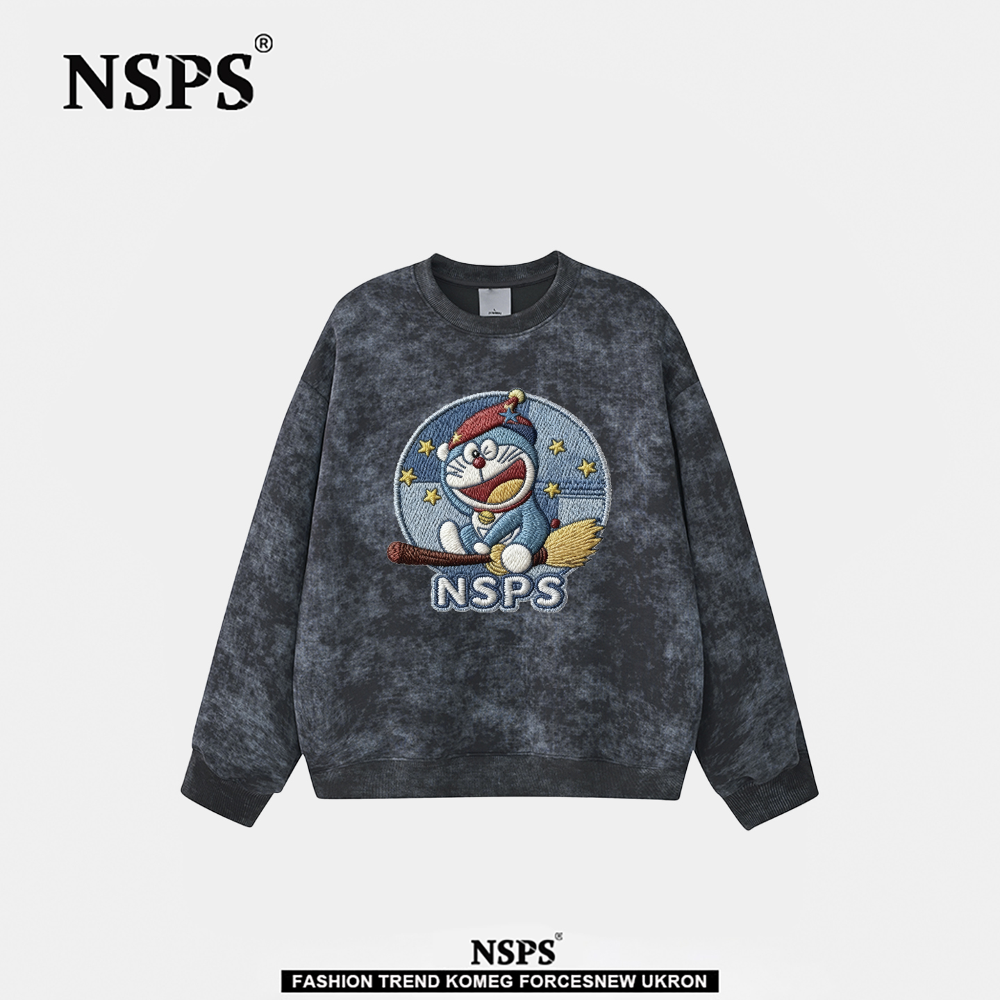 时尚纯棉圆领叮当猫长袖男女卫衣