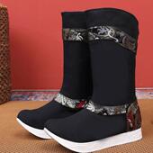 新款 厚底古风古装 长筒汉服靴内增高皂靴古代宋明武侠飞鱼服靴子