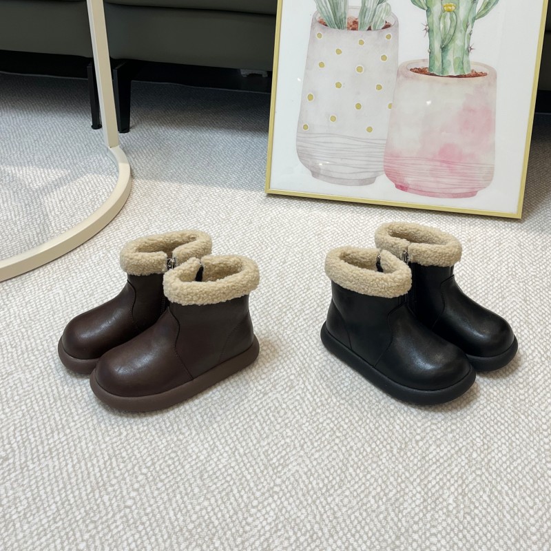 儿童马丁靴女童皮靴中小童靴子单靴皮鞋23秋冬季新款加绒棉鞋韩版