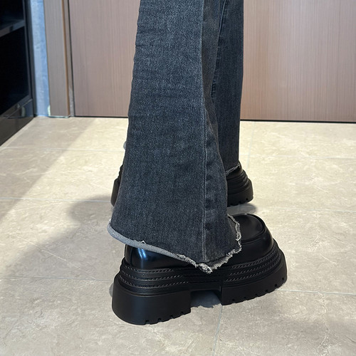 厚底乐福鞋女2025春季新款