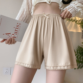 居家三分保险裤 薄款 白色打底 女防走光不卷边夏季 蕾丝安全裤