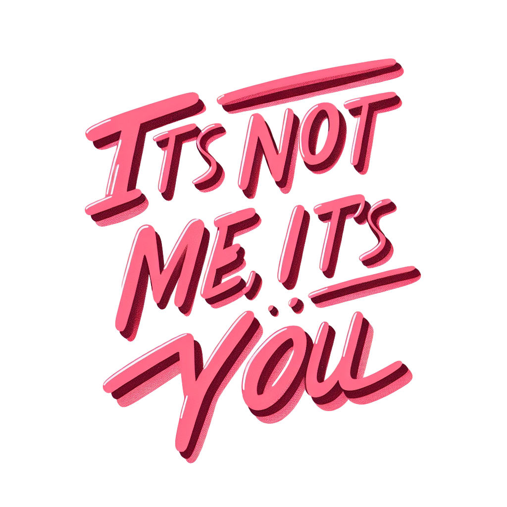 粉红色3d字体倾斜设计手绘风格反光材质白墨烫画膜烫画贴