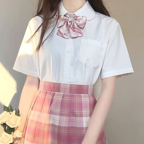 基础款奶白色衬衣女学院风