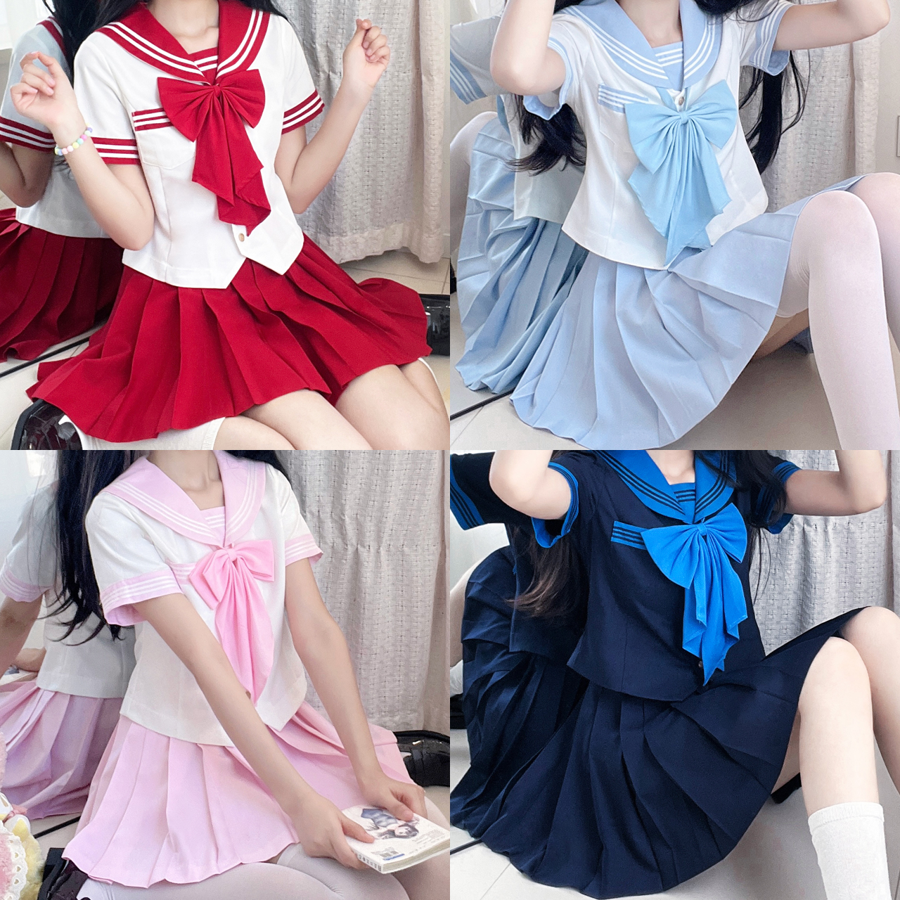 妙氏原创日系jk水手服学院风套装