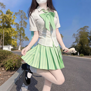 妙氏JK原创格裙高腰学生甜美jk套装 纯欲风显瘦百褶裙 正版