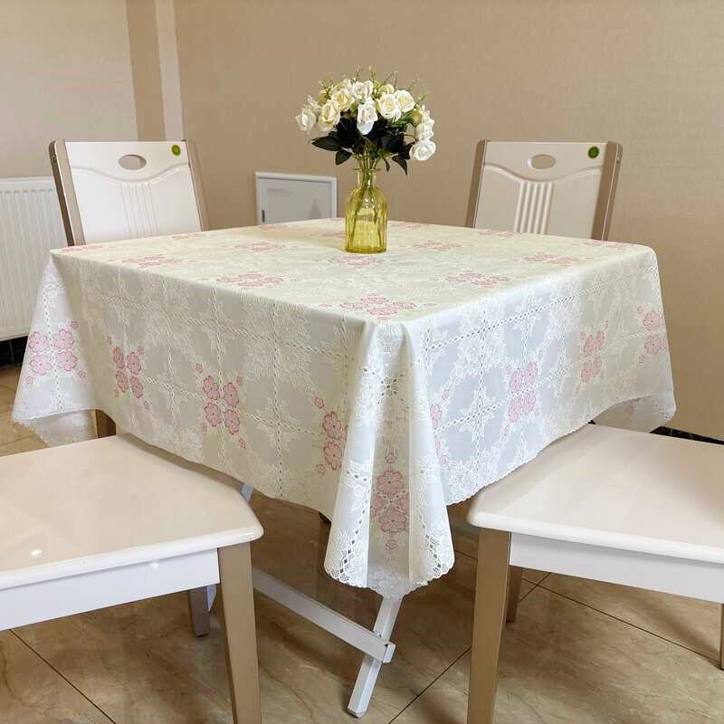 PVC蕾丝方桌布塑料氛围感