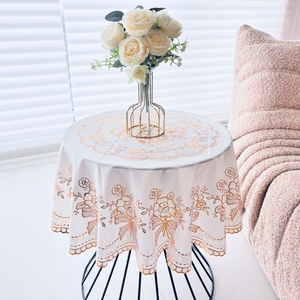 小边几圆桌布防水防烫ins风桌布