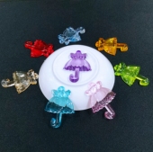 魔法小雨伞宝石儿童亚克力水晶装 饰女孩钥匙配件小孩塑料玩具奖励