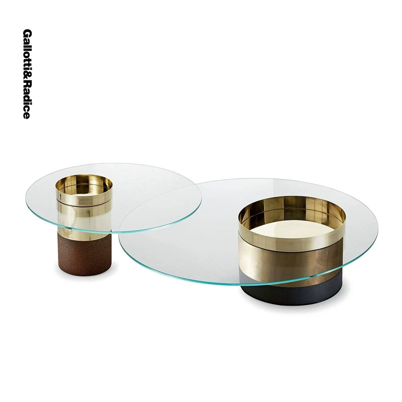 意大利进口正版 Gallotti&Radice 咖啡桌茶几Haumea 边几玻璃金属 - 实物图