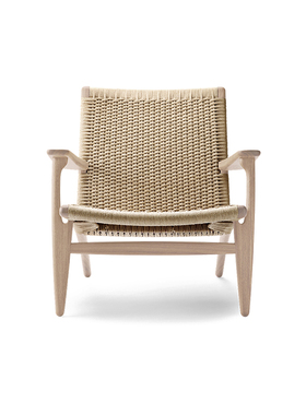 丹麦进口正版 Carl Hansen & Søn 休闲椅单椅 CH25 纸绳椅扶手椅