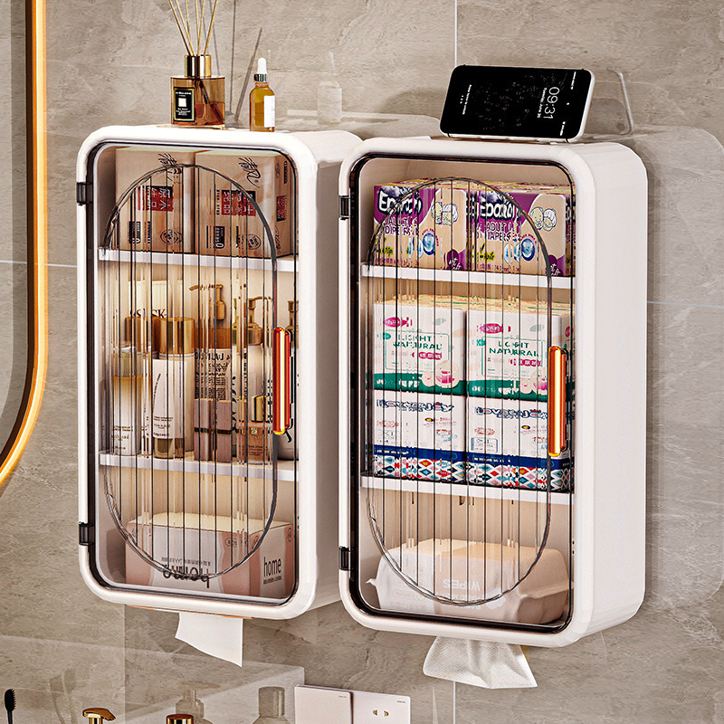 免打孔挂壁卫生间收纳盒纸巾盒子