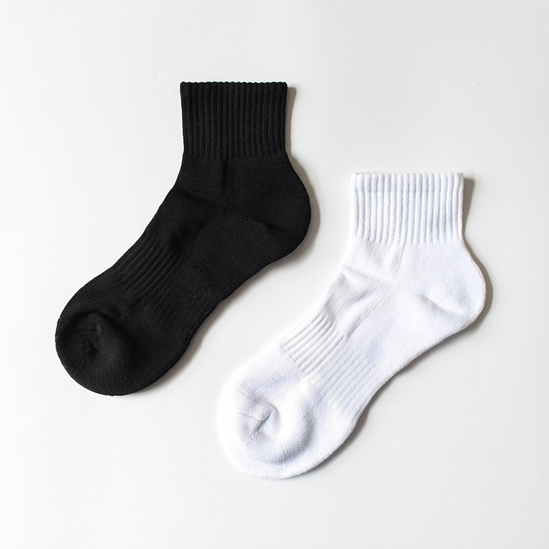 4双毛巾底商务全棉螺纹短筒袜