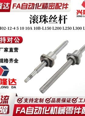 滚珠丝杆LCH02-12-4 5 10 10A 10B-L150 L200 L250 L300 L350丝杆