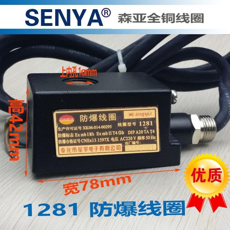 电磁阀水阀1280 1281 AC220V DC24V4分6分1寸气阀 防爆电磁阀线圈