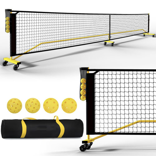 6.7米便携式橡胶轮室内外可移动Pickleball Net匹克球网户外匹克