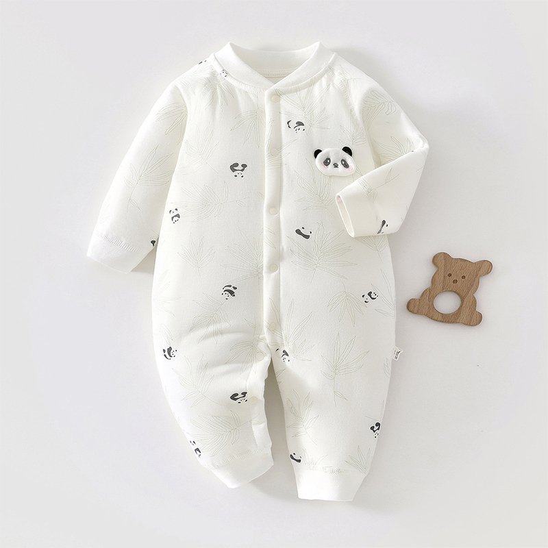 新生婴儿衣服a类纯棉秋冬季男女宝宝连体衣66码夹棉外穿哈衣冬装