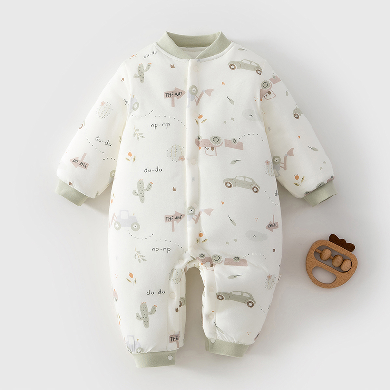 新生婴儿儿衣服冬装初生外穿a类纯棉66码宝宝连体衣夹棉加厚哈衣