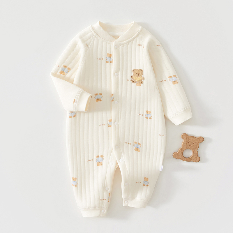 新生婴儿儿衣服秋冬a类纯棉男女宝宝连体衣保暖夹棉加厚哈衣爬服