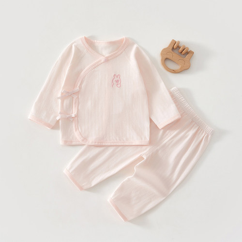 新生婴儿衣服夏季薄款a类纯棉分体套装宝宝长袖空调服两件套夏天