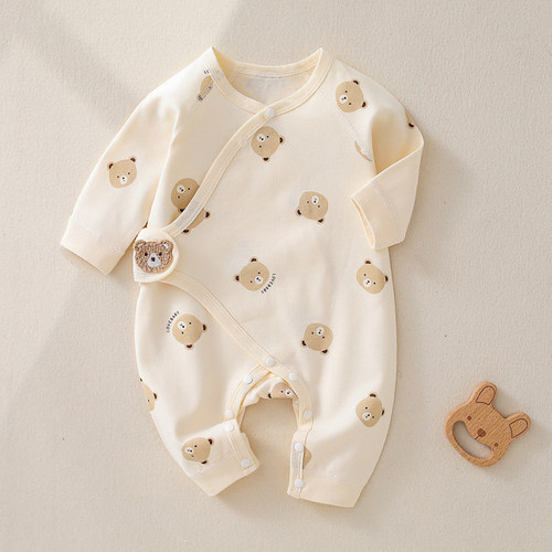 新生婴儿连体衣服春秋款a类纯棉初生儿宝宝0到3个月哈衣爬服冬季