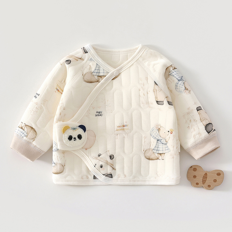 婴儿衣服新生的儿半背衣52码秋冬夹棉初生宝宝a类纯棉保暖和尚服