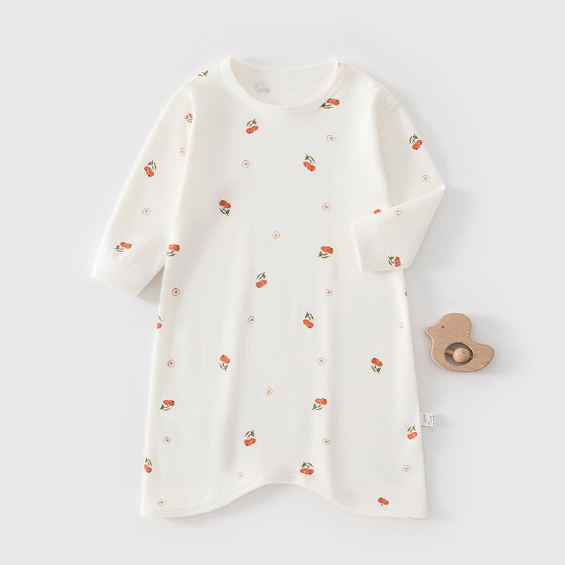 婴儿睡袍男女宝宝睡衣春秋连体衣服纯棉居家服睡裙长袖婴幼儿睡袋