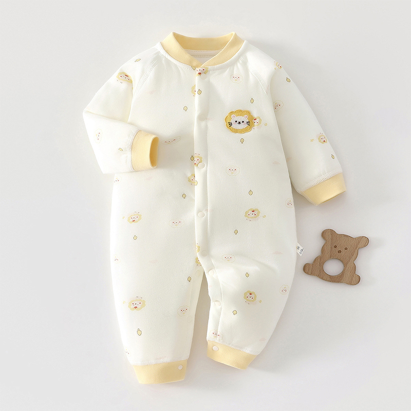 新生婴儿儿衣服a类纯棉秋冬装夹棉加厚宝宝连体衣外出服66码哈衣