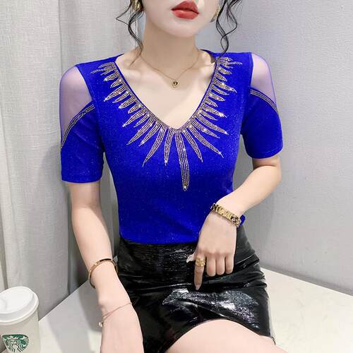 短袖休闲风网纱实拍2023夏季网