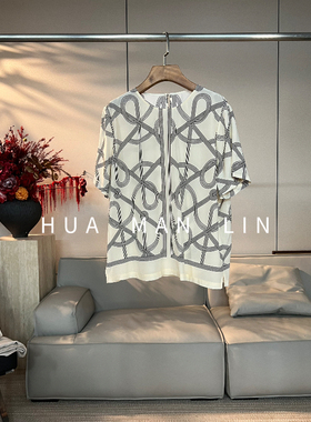 花滿林【彩蛋】圆领正肩定位印花桑蚕丝上衣268970