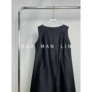 【花满林】圆领后拉链35MM北蚕双宫桑蚕丝背心连衣裙251331