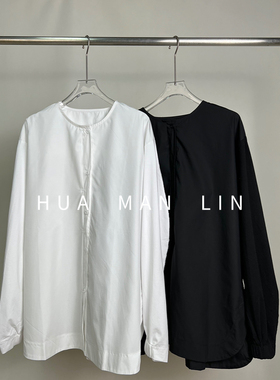 【花满林】两色圆领正门襟拼接袖净版上衣35162