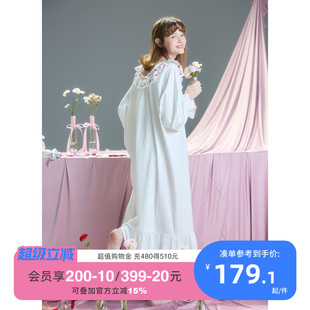 浪漫A 睡裙女春秋蝴蝶结睡衣少女新娘晨袍2024新款 yso 礼物系列