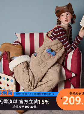 yso【酷猫系列】睡衣女秋冬新款工装夹棉背心款连体家居服连体衣D