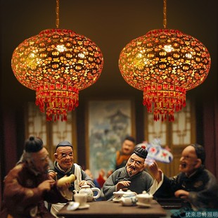 喜庆水晶旋转乔迁装饰客厅阳台大门口金凤新年插电led现代灯笼