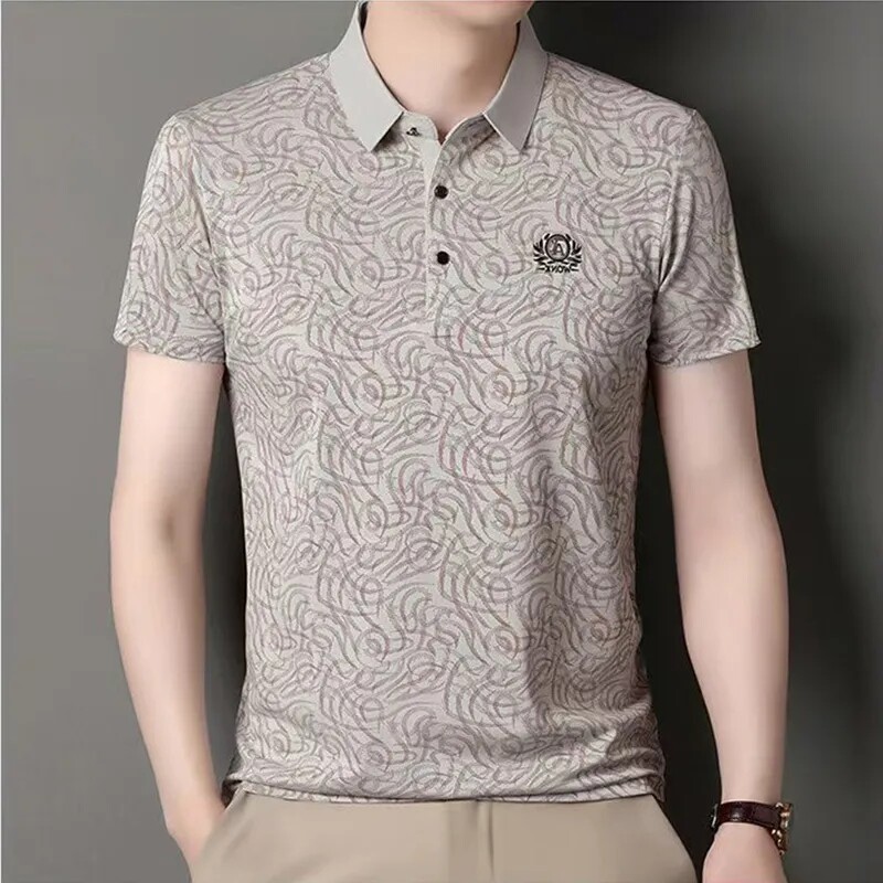 【下单立减一百】新款夏季男士短袖T恤冰丝翻领Polo衫t恤薄款凉爽