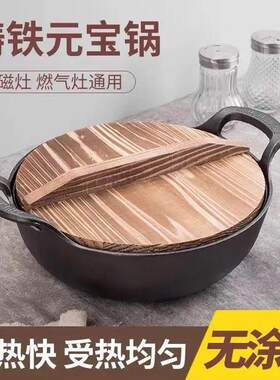 【下单立减一百】铸铁汤锅不粘锅电磁炉燃气灶通用多功能双耳炖锅