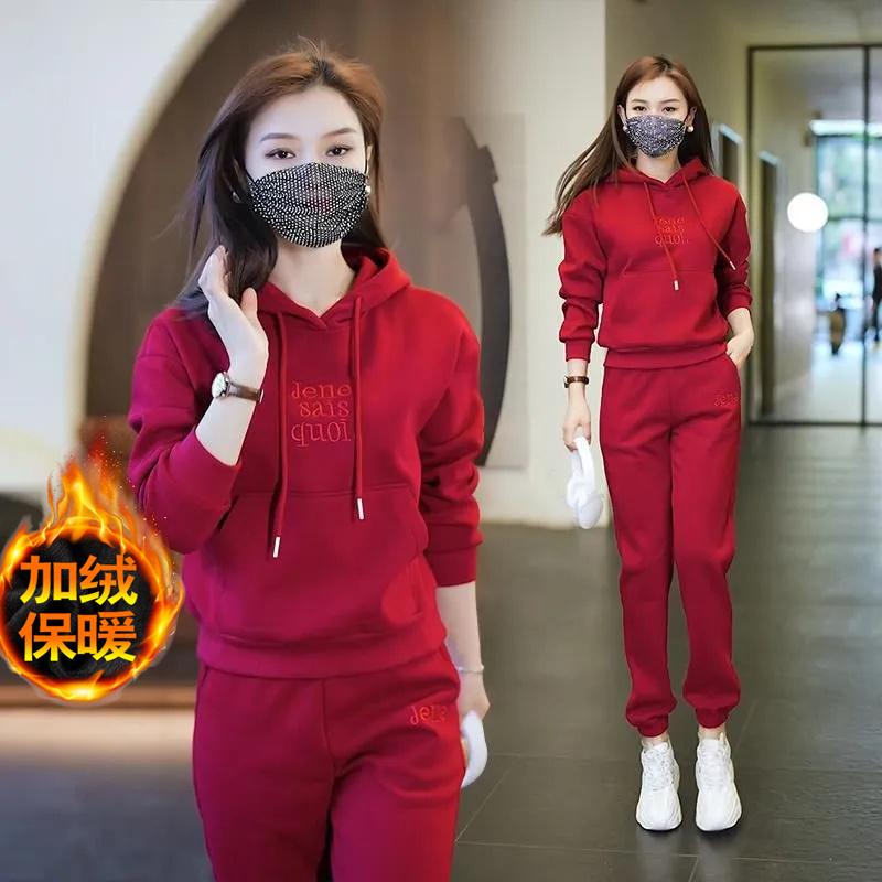 新款洋气减龄妈妈装跑步服两件套