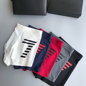 平角裤 3条装 潮牌简约纯色超薄无痕速干透气中腰冰丝男士