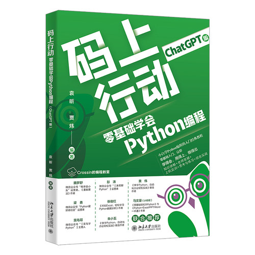码上行动：零基础学会Python程（ChatGPT版） 袁昕 贾炜 北京大学旗舰店正版