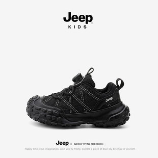 Jeep男童鞋子网面黑色运动鞋2026新款春夏中大童软底休闲童鞋儿童