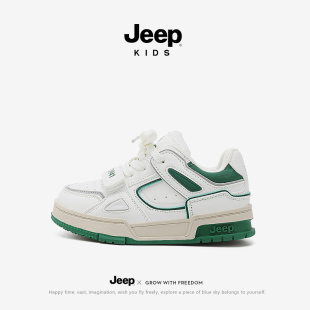 子2025新款 软底鞋 春秋款 小白鞋 Jeep童鞋 魔术贴儿童运动鞋 男童板鞋