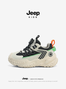 jeep男童运动鞋网面透气童鞋春秋款2025新款软底轻便男孩儿童鞋子